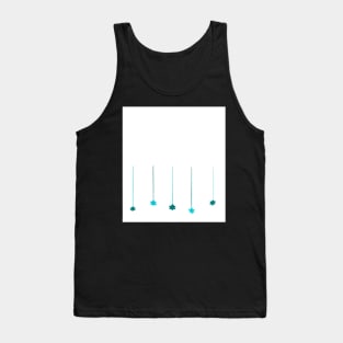 Blue Stars of David in White Tank Top